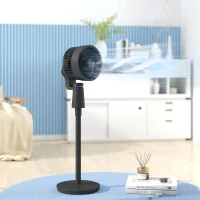 HOMCOM Pedestal Air Circulation Fan with Oscillating, Light Off, Black(m-10)