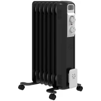 HOMCOM 1.5kW Nine Fin Oil-Filled Radiator - Black(m-1)
