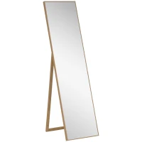 HOMCOM Ganzkörperspiegel mit Ständer, freistehend, 40 cm x 150 cm, Natur(m-1)