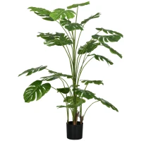 HOMCOM Pianta Artificiale Monstera Alta 180cm per Interno ed Esterno con Vaso Incluso(m-11)