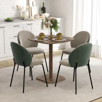 HOMCOM Table à manger pour 4 personne table de cuisine carrée style moderne avec plateau aspect bois, 70 x 70 cm, marron(m-10)