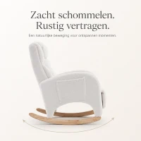 Teddy Schommelstoel met Voetensteun Comfortabele Voedings en Relaxfauteuil met Hoge Rugleuning Wit(m-10)