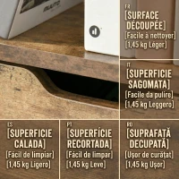 HOMCOM Bibliotecă cu 3 Rafturi, Dulap și 2 Sertare, din PAL și Metal, 58x24x122 cm(m-11)