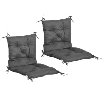 Outsunny Set of Two Outdoor Seat Cushions - Dark Grey(m-1)