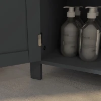 kleankin Mobiletto Bagno a 3 Ripiani in MDF e Truciolato con Ripiano Interno Regolabile, 60x30x80.5 cm(m-9)