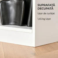 HOMCOM Dulap bibliotecă pentru depozitare cu 3 niveluri și 8 rafturi, din MDF, 97.5x30x100 cm, alb(m-8)