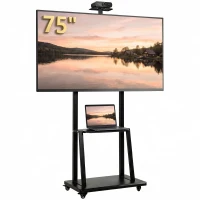 HOMCOM Suport Mobil pentru Televizor de 32-75 Inci, VESA Maxim 400x600, Negru(m-10)