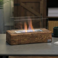 HOMCOM Camino a Bioetanolo da Tavolo con Serbatoio da 0.15L e Autonomia 45 Minuti, 33x16x18cm(m-2)
