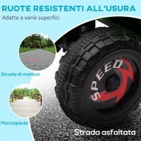 HOMCOM Quad per Bambini 18-36 Mesi in PP e Metallo, Velocità max 2.5 km/h, 70x41.5x48.5 cm, Verde Grigio e Nero(m-4)
