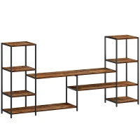 HOMCOM TV Unit for TVs up to 55 Inches, Industrial TV Stand with Storage Shelves, Entertainment Centre for Living Room, Bedroom(m-1)