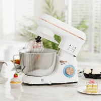 HOMCOM 1300W Kitchen Stand Mixer, with Accessories - White(m-2)