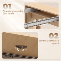 HOMCOM Masă de Dining Compactă pentru Bucătărie Economisește Spațiu, 240 x 90 x 78 cm, Lemn Deschis(m-6)