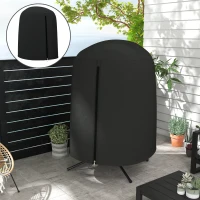 Outsunny Schutzhülle für Hängesessel, wasserdicht, staubdicht, Polyester, Ø128 x 190 cm, Schwarz(m-10)