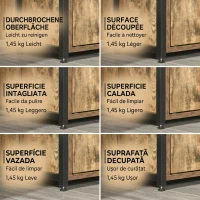 HOMCOM Bibliotecă cu 3 Rafturi, Dulap și 2 Sertare, din PAL și Metal, 58x24x122 cm(m-12)