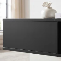 HOMCOM Wall Mounted TV Stand with RGB LED Lights, Floating Entertainment Centre for 75 Inch TV, Black(m-11)