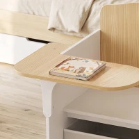 AIYAPLAY Set Tavolo e Sedia per Bambini 3-5 Anni in Legno MDF con Motivi a Cuore, Contenitore Integrato, Bianco(m-9)