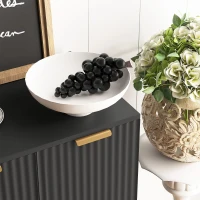 HOMCOM Sideboard Buffet Cabinet, Modern Kitchen Storage Cabinet with Adjustable Shelves and Metal Legs, Black(m-9)