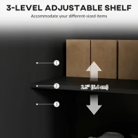 HOMCOM Sideboard Buffet Cabinet, Modern Kitchen Storage Cabinet with Adjustable Shelves and Metal Legs, Black(m-5)
