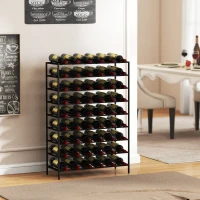 HOMCOM Étagère à vin rack pour bouteilles range-bouteilles capacité 54 bouteilles dim. 63L x 25l x 91H cm métal noir(m-2)