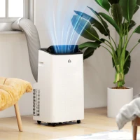 HOMCOM 14000 BTU Mobile Air Conditioner for Room up to 35m², Smart Home WiFi Compatible, with Dehumidifier, Fan, 24H Timer(m-10)