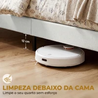 HOMCOM Cama de Casal 135x190 cm com Cabeceira Estofada com Laterais e Arrumação Inferior, Bege(m-6)
