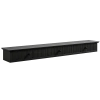 HOMCOM Shelf Wall-Mounted Storage Shelf Shelving Unit MDF 93 x 15 x 10 cm Entryway Kitchen Living Room, Black(m-1)