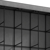 HOMCOM Armario de Tela con 5 Barras 5 Estantes 6 Bolsillos Laterales Cremallera Marco de Acero 212x45x167 cm Gris(m-13)