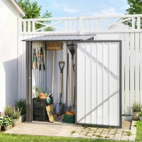 Outsunny Abri de Jardin 1m² - Remise pour Outils - cabanon Porte verrouillable - dim. 1L x 1,03l x 1,6H m - tôle d'acier ondulée Anthracite(m-10)
