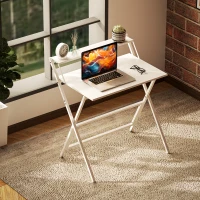 HOMCOM 81.5 cm Folding Computer Desk with Monitor Shelf - White(m-8)