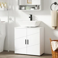 kleankin Under Sink Cabinet with Shelf - White(m-10)