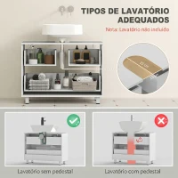 HOMCOM Móvel para Lavatório Pousar com 2 Gavetas para Lavatório sem Pedestal 80x30x60 cm Branco(m-4)