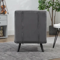 HOMCOM Fotoliu Pat 3 în 1 cu Spătar Rabatabil în 5 poziții și Pernă, 63x73x81 cm, Gri Închis(m-7)