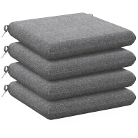 Outsunny Lot de 4 coussins de chaise, galettes de chaise 47 x 47 cm, rembourrage épais, résistant à la décoloration, gris(m-12)