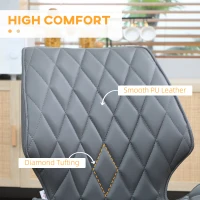 HOMCOM Set of 4 Dining Chairs, Kitchen Chairs with Metal Legs, PU Leather Seat and Backrests, Grey(m-5)