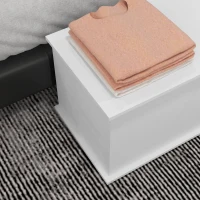 HOMCOM Panca Contenitore Multiuso in Legno per Camera e Ingresso, 80x40x40 cm, Bianco(m-9)