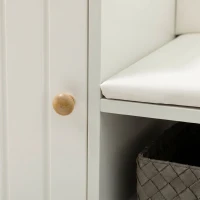 HOMCOM Dulap pentru Pantofi cu Bancă Tapițată și Dulap pentru 4 Perechi de Pantofi, 80x33x49cm, Alb(m-9)