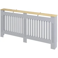 HOMCOM Slatted Radiator Cover, Painted Cabinet with Line Grill Design, 172L × 19W × 81H cm, Grey(m-11)