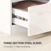 HOMCOM Chest of Drawers and Bedside Table, Modern, High Gloss(m-5)