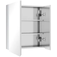 kleankin Bathroom Mirror Cabinet, Wall Mounted Medicine Cabinet with Hinged Door, Storage Shelves for Laundry Room(m-1)