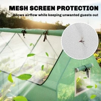 Outsunny Portable Small Polytunnel, Mini Greenhouse with Mesh Windows for Indoor and Outdoor, 240x90x90cm, Green(m-9)