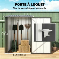 Outsunny Abri de Jardin 1m² - Remise pour Outils - cabanon Porte verrouillable - dim. 1L x 1,03l x 1,6H m - tôle d'acier ondulée Anthracite(m-5)