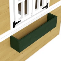 Outsunny Cabane enfant extérieur maison enfant extérieure avec porte fenêtres et jardinières 114 x 126,4 x 135 cm beige(m-8)