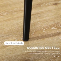 HOMCOM Set van 4 eetkamerstoelen, accentstoelen voor keukens en eetkamers, stoelenset, velourslook, lichtgrijs+zwart(m-6)