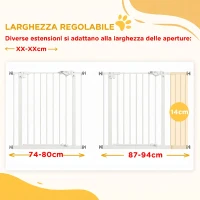 PawHut Cancellino per Cani Regolabile con Chiusura Automatica, in Acciaio e Plastica, 74-100x77 cm Nero(m-6)