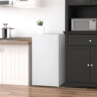 HOMCOM Réfrigérateur congélateur petit réfrigérateur 91 L étagères modulables design sous-comptoir 47,5 x 44,2 x 84 cm blanc(m-10)