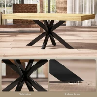HOMCOM Măsuță de Cafea Stil Industrial din Lemn și Oțel, 110x60x45 cm, Negru și Culoare Lemn(m-11)