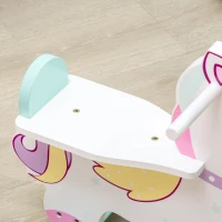 HOMCOM Cavallo a Dondolo per Bambini 1-3 Anni con Maniglie, Schienale e Pedali in MDF, 68L x 27P x 47.5A cm, Multicolore(m-8)