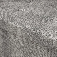 HOMCOM Baú de Arrumação 84L Puff de Arrumação Dobrável Estofado em Linho Sintético com Tampa 76x38x38 cm Cinzento Claro(m-9)