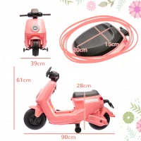 AIYAPLAY 6V Ride on Motorbike, Kids Electric Motorbike w/ Headlights, Music, Training Wheels, for Ages 18-36 Months, Pink(m-3)