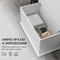 HOMCOM Panca Contenitore Multiuso in Legno per Camera e Ingresso, 80x40x40 cm, Bianco(m-4)